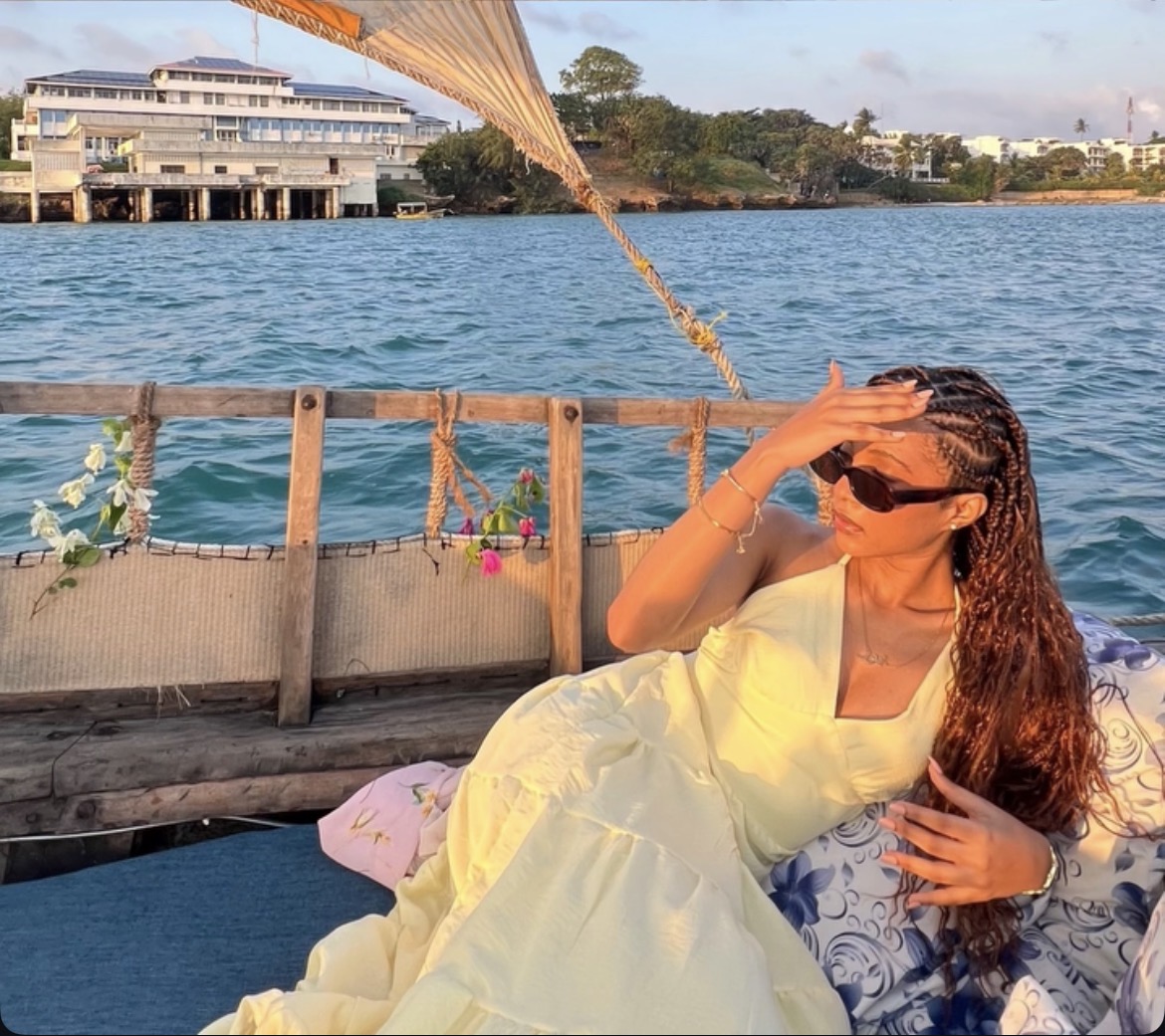 Nuru enjoying the evening light on the water